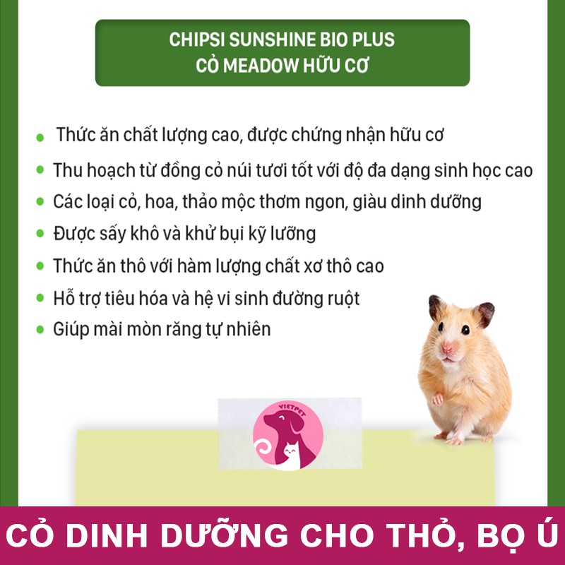 Cỏ Chipsi Sunshine Bio cho thỏ bọ ú (NK Đức) (Thức ăn dinh dưỡng)