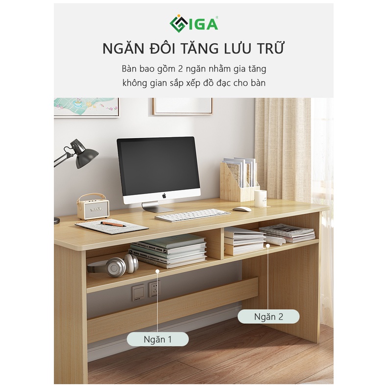 Bàn làm việc IGA thông minh có ngăn để đồ thương hiệu IGA - GP179