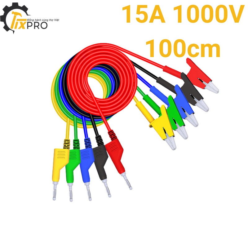 Dây bắp chuối 4mm liền kẹp cá sấu ( 1 sợi )