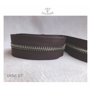 Dây khóa kéo nâu răng trắng size 5 DKN1.5T
