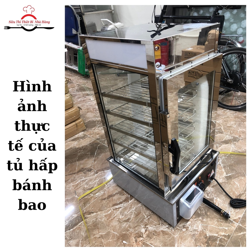 Tủ bánh bao, tủ kính hấp nóng trưng bày bánh bao 5 tầng_HÀNG CHÍNH HÃNG BAO HÀNH 12 THÁNG