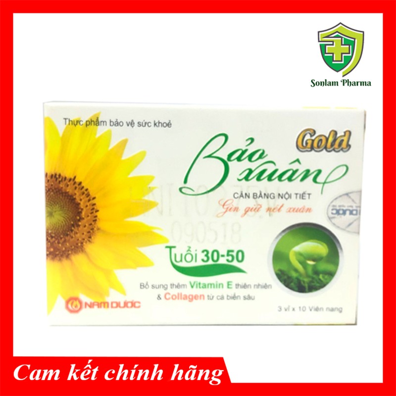 Viên uống Bảo Xuân Gold - Với tinh chất mầm đậu nành giúp cân bằng nội tiết tố nữ một cách tự nhiên hộp 30 viên