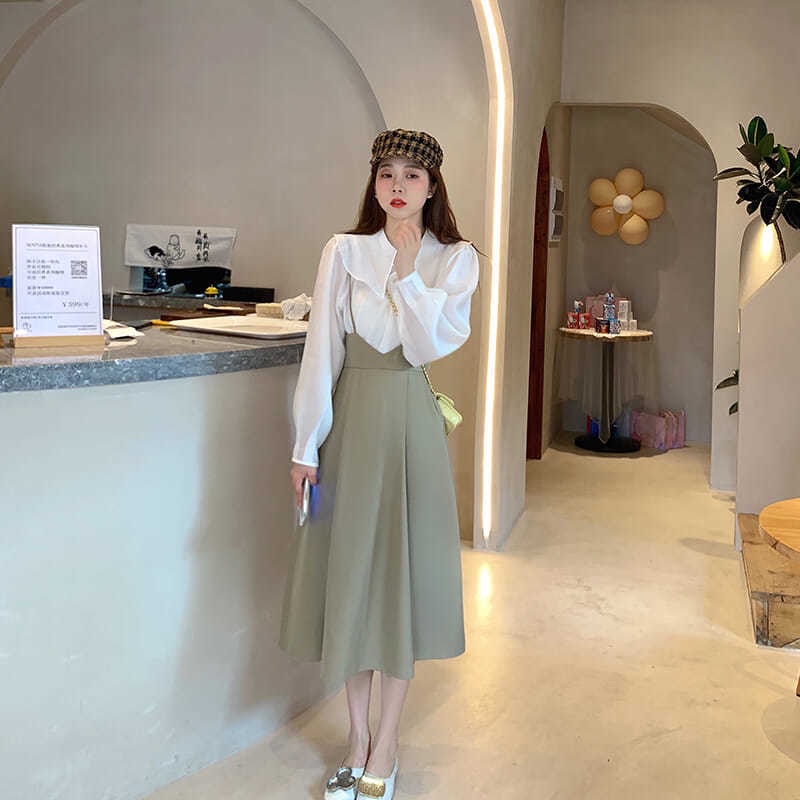 Set váy sơ mi kèm yếm🎀🎀