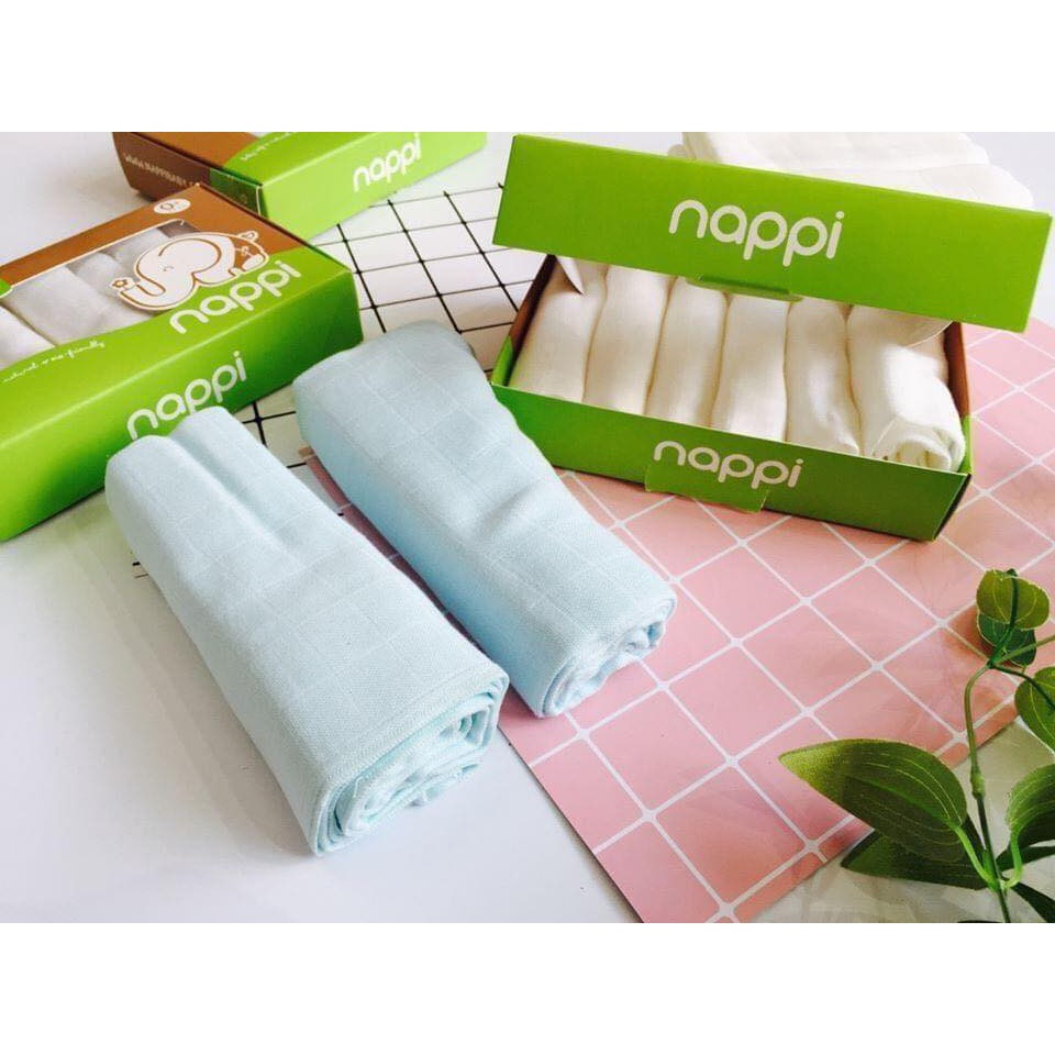 Hộp khăn sữa sợi tre Nappi (6 chiếc/hộp)