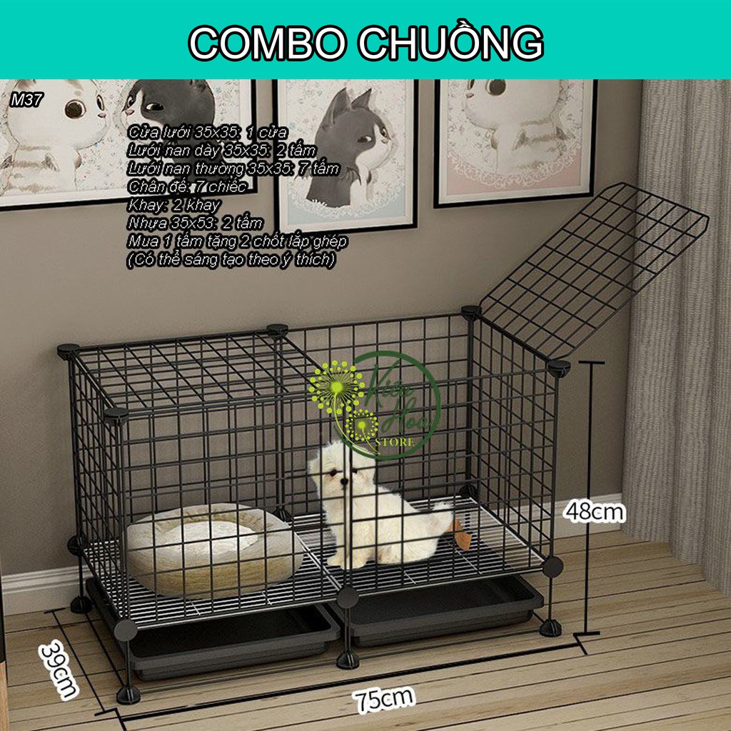 5.COMBO CHUỒNG LẮP GHÉP ĐA NĂNG DỬ DỤNG CHO CHÓ, MÈO, THỎ, SÓC (TẶNG KÈM CHỐT, BÚA, DÂY GIA CỐ SẢN PHẨM) (Kiều Hoa Store