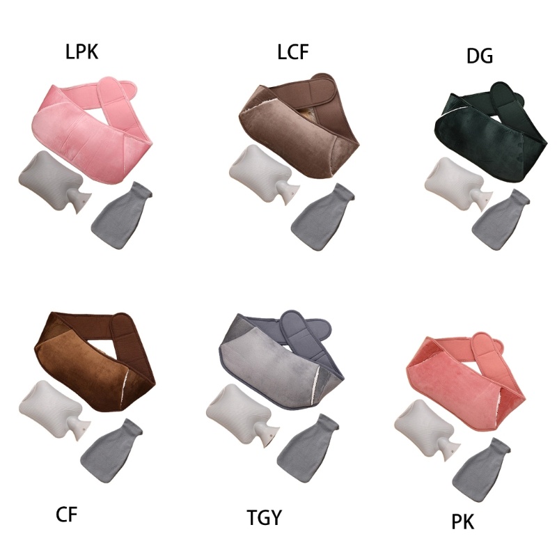 Bộ 3 Túi Đựng Nước Nóng Giữ Ấm Đeo Hông Kèm Vỏ Bọc Tiện Dụng Cho Gia Đình