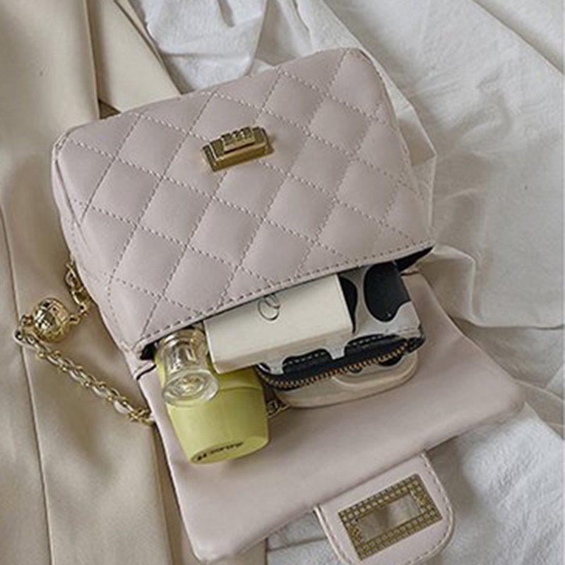 Ielgy Túi Xách Dây Xích Bóng Vàng Kim Cương Nhỏ Cho Nữ