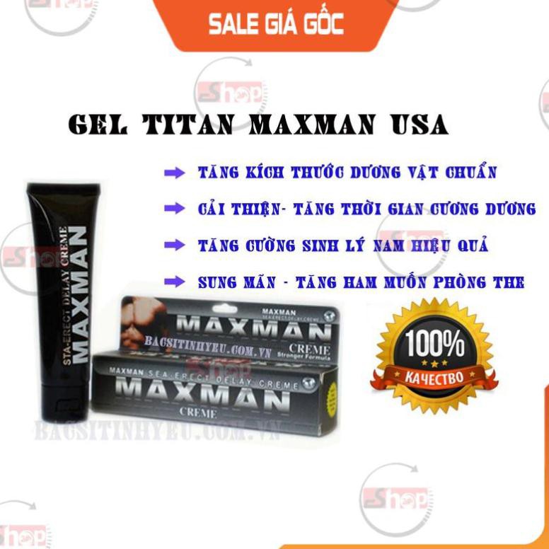 [Hàng Mỹ] Combo 3 Gel MAXMAN - Gel Bôi Tăng Kích Thước Cậu Nhỏ,Chống xuất tinh sớm, tăng khoái Cảm, Sung Mãn Trường Tồn.