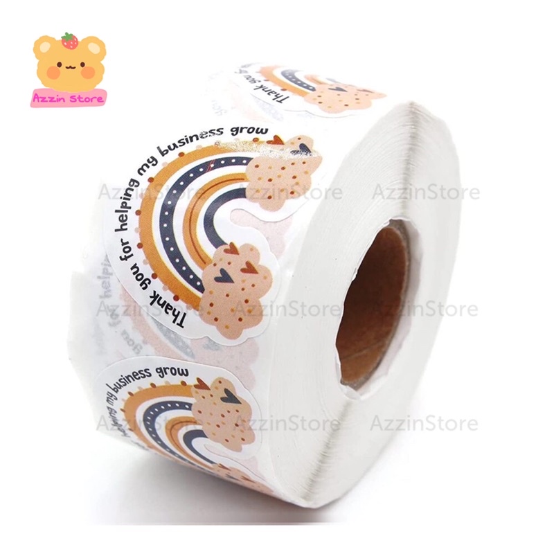 10 Tem Nhãn Dán Sticker Cám Ơn Decal 2.5cm/1Inch Thank You Cầu Vòng Hoạt Hình Dễ Thương Azzin Store ND107