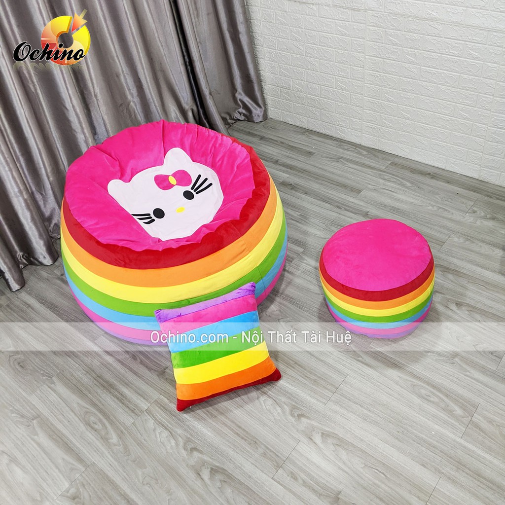 Ghế Lười Hạt Xốp Hình Thú Siêu Xinh Gồm 3 món size To 90-120cm ( Đủ cả Lõi Xốp săn Hàng)