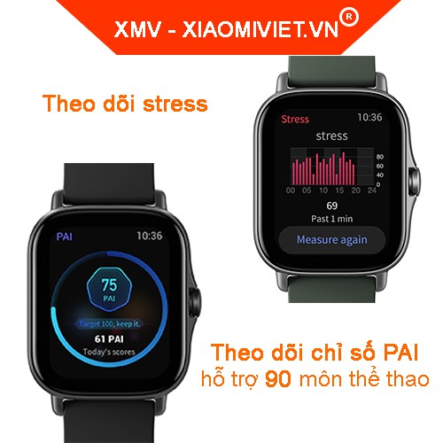 Đồng hồ thông minh Xiaomi Amazfit GTS 2E - Theo dõi nhịp tim, stress, SpO2, nhiệt độ cơ thể - Chính hãng - BH 12 tháng