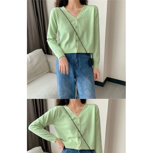 Áo khoác cardigan NZN dệt kim tay dài cổ chữ V phong cách Hàn Quốc thời trang mùa thu cho nữ
