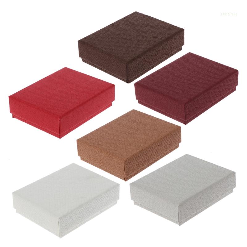 Hộp quà hình vuông bằng giấy Kraft đựng trang sức/ quà tặng/ khuyên tai/ dây chuyền