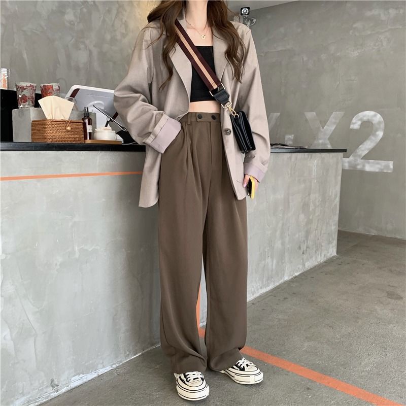 Quần Dài Lưng Cao Phong Cách Retro