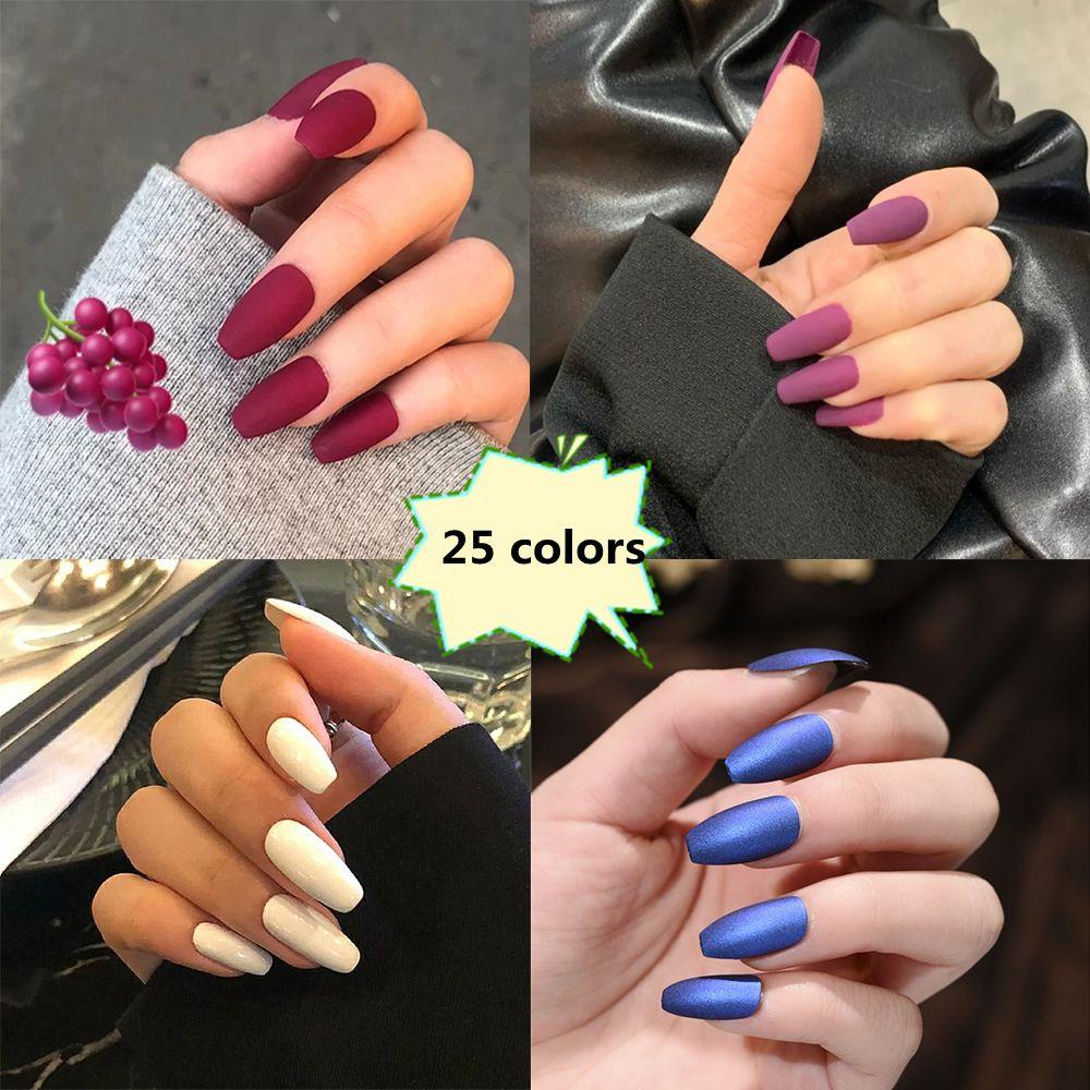 MIH Bộ 24 Móng Tay Giả Bóng Lấp Lánh Che Phủ Toàn Diện Cho Nữ Và Cô Gái Múa Ba Lê