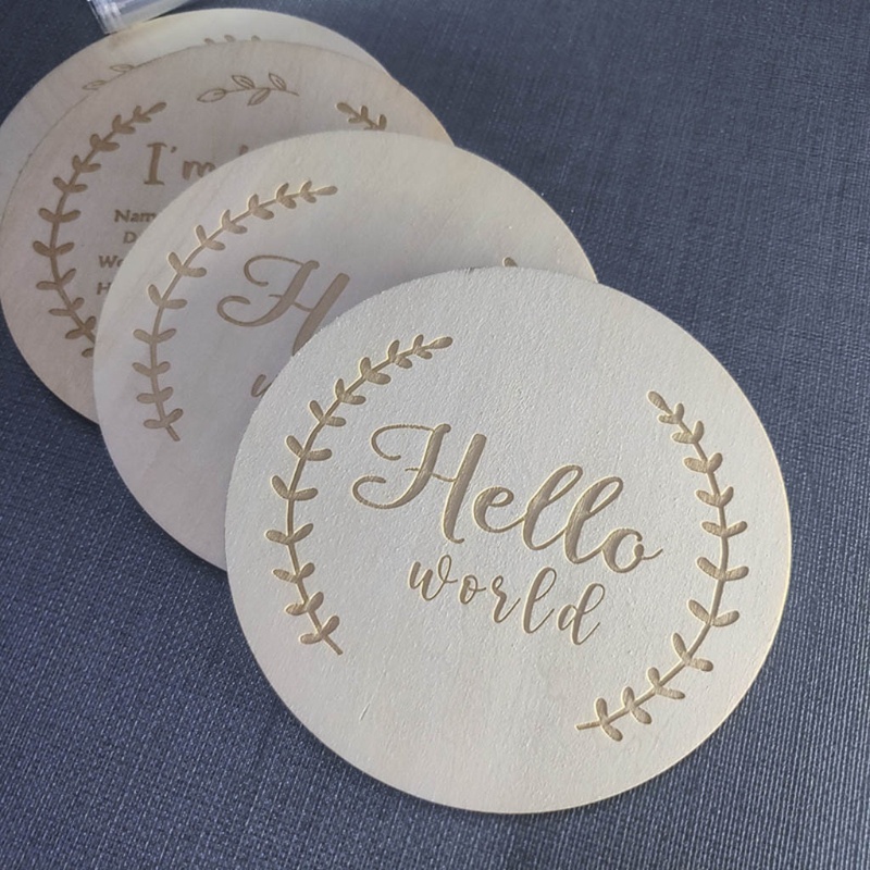 Set 2 Tấm Thẻ Ghi Âm Phát Triển Theo Tháng Làm Phụ Kiện Chụp Ảnh Kỷ Niệm Cho Bé Sơ