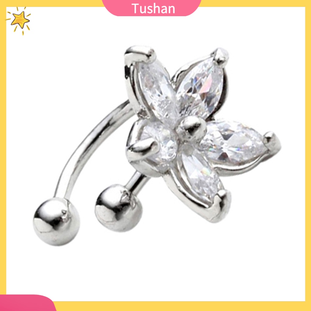 Khuyên kẹp vành tai chữ U đính đá thời trang cho nữ