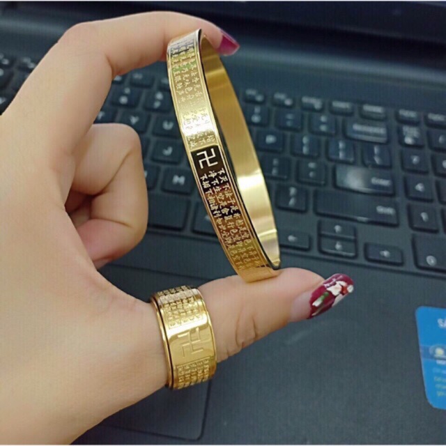Vòng tay titan khắc bát nhã tâm kinh dạng tròn | BigBuy360 - bigbuy360.vn