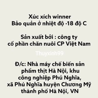 (NOW SHIP 1H) Xúc Xích Cp winner 10 cái 500gr