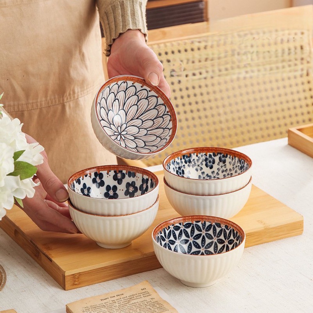 Bát sứ phong cách Nhật Bản, bát ăn cơm trang trí đồ ăn. Hàng gốm sứ cao cấp.