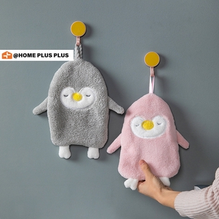 Khăn lau tay mềm thấm hút hình chim cánh cụt hoạt hình dễ thương treo bếp