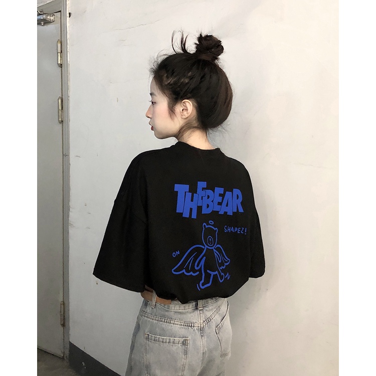 Áo thun Xiaozhainv ngắn tay dáng rộng thiết kế giản dị thời trang cho nữ