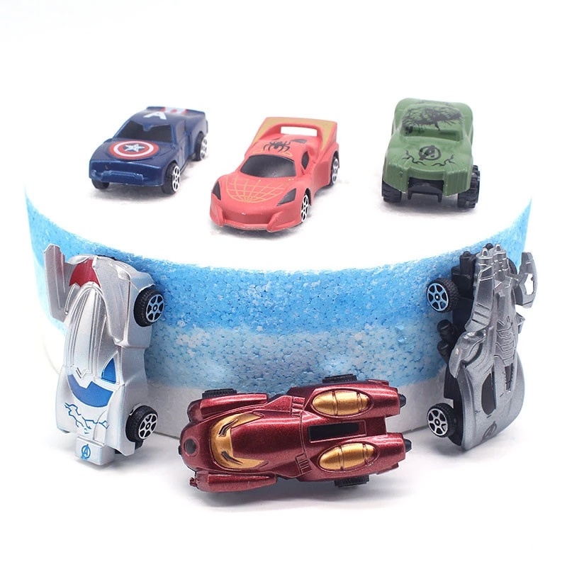 Bộ 6 Xe Cần Cẩu Trang Trí Bánh Kem Sinh Nhật Cho Bé