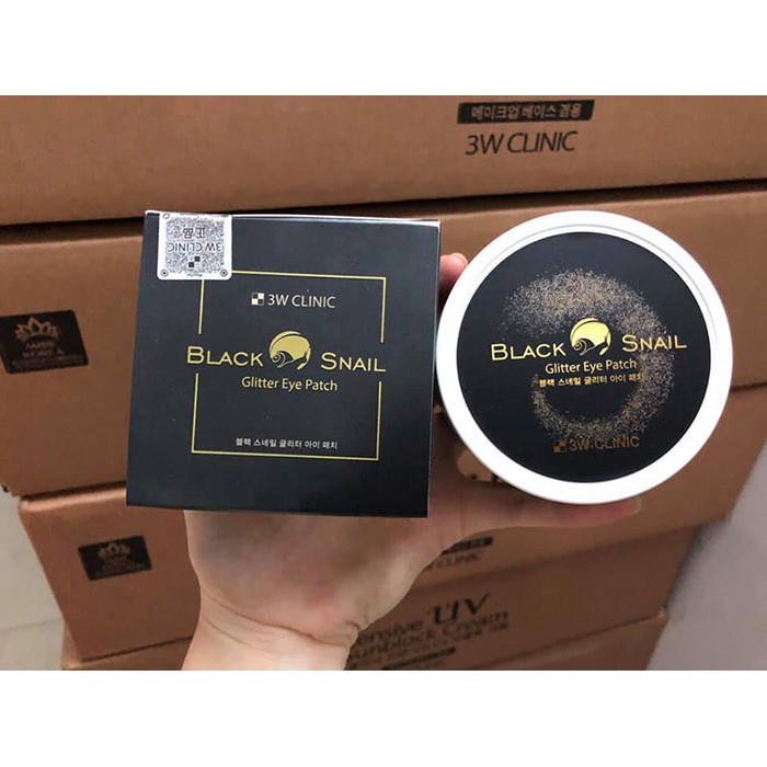 MẶT NẠ ĐẮP MẮT CHIẾT XUẤT DỊCH NHẦY ỐC SÊN BLACK SNAIL GLITTER EYE PATCH 3W CLINIC 90G 60 MIẾNG CHÍNH HÃNG - 5761