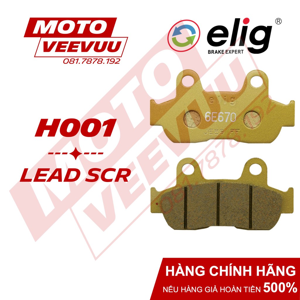 Bố thắng dĩa, má phanh dĩa Elig H001 Dùng cho SCR, LEAD cũ