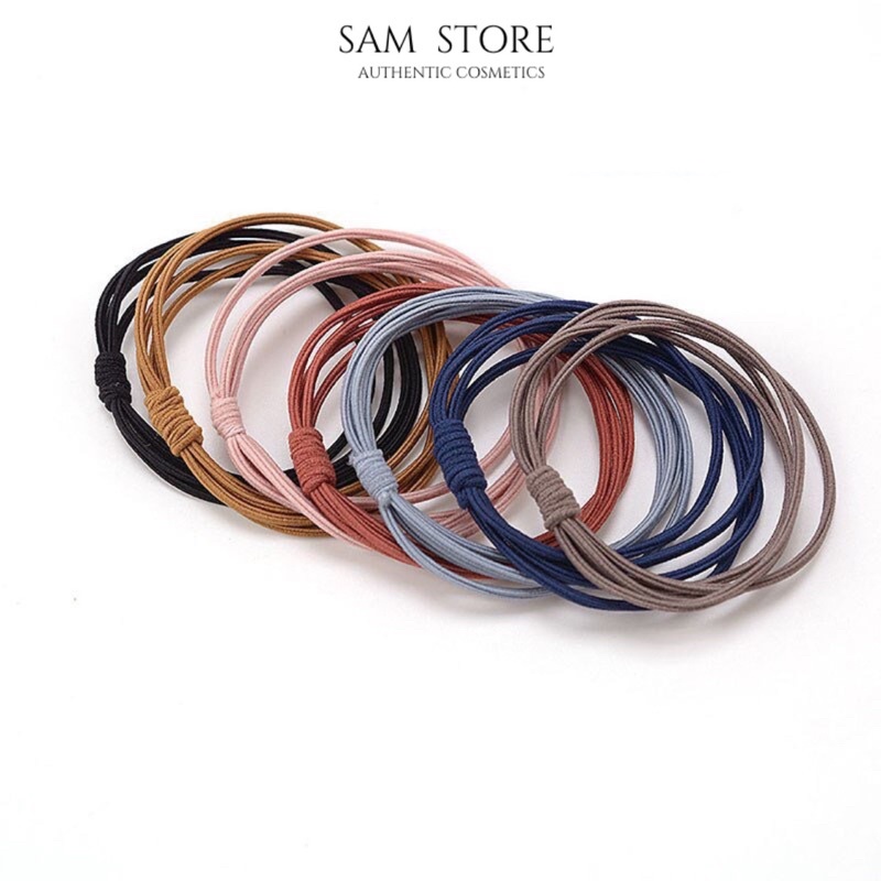 Dây buộc tóc, dây chun 4 sợi siêu dai nhiều màu, tiết kiệm cho các nàng tha hồ tạo kiểu tóc mỗi ngày