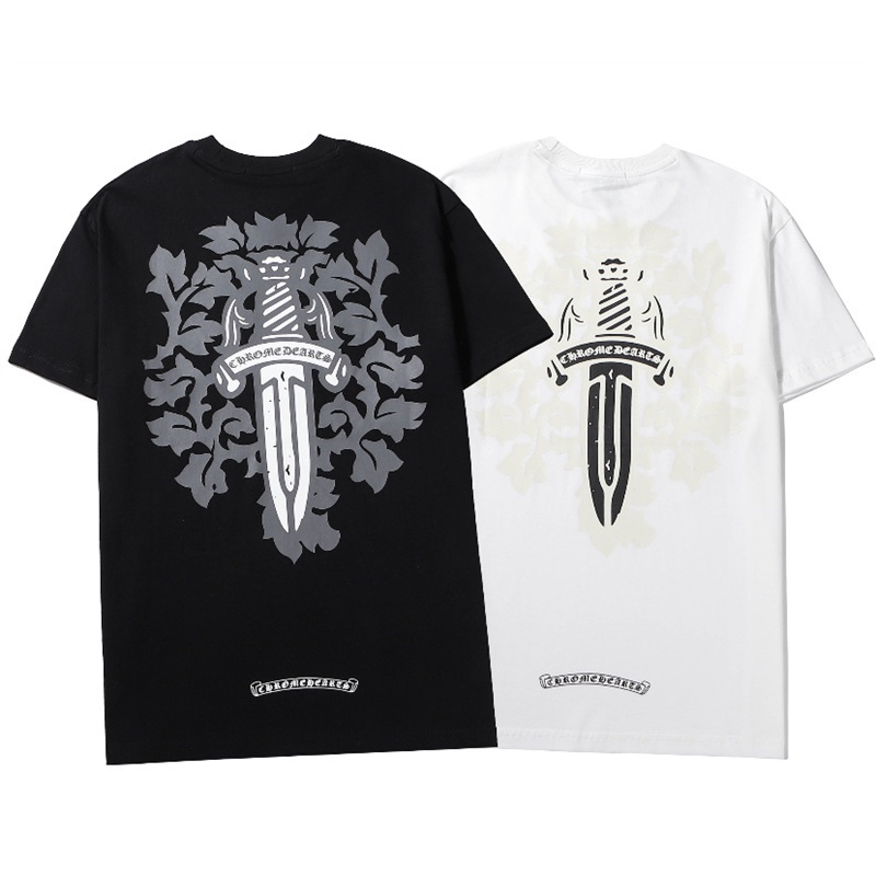 Áo Thun Thể Thao Plus Size Tay Ngắn Bằng Cotton In Hình Hoa/Trái Tim/Hoa Màu Tối Unisex