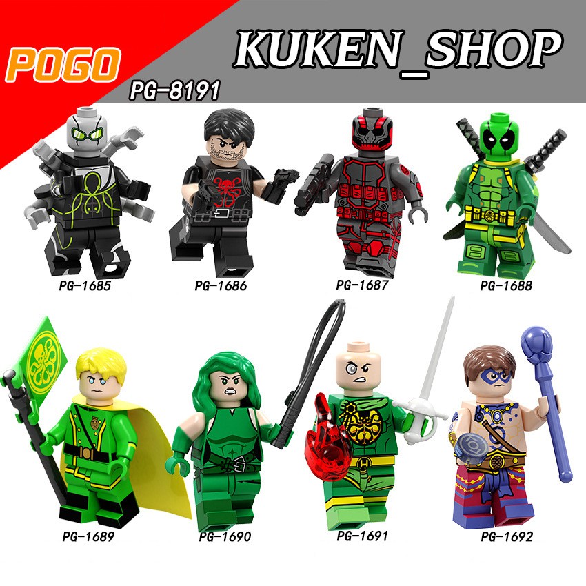 Minifigures Marvel DC Các Mẫu Nhân Vật Superior Octopus Steve Rogers Madame Baron Von Strucker Atom PG8191