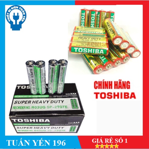 1 Hộp 40 Viên Pin Nhí Toshiba AAA Xanh Đen/Cam- Hàng Chính Hãng