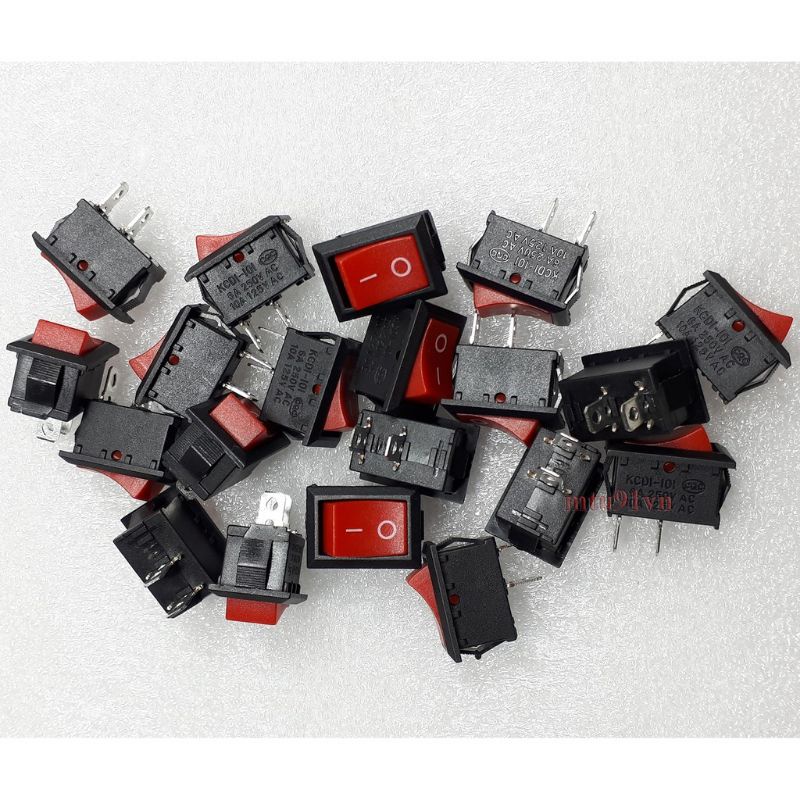 1 chiếc công tắc đòn bẩy bập bênh kcd1-11 250v 6a màu đỏ 2 chân