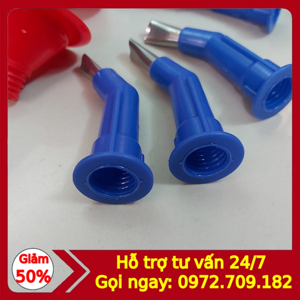 Bộ đầu vòi đi keo inox Dùng cho bắn keo Silicone, keo Xúc Xích -𝐅𝐑𝐄𝐄 𝐒𝐇𝐈𝐏- Bộ vòi đi keo inox chống mài mòn