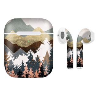 Miếng dán skin cho AirPods in hình cảnh rừng giả sơn mài - GSM171 (AirPods 1, 2, 3, Pro, TWS i12)
