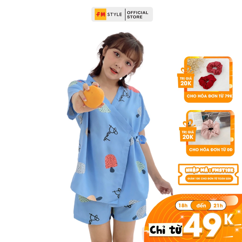 [Mã FMSTYLE30 giảm 10% đơn 99k] Đồ bộ Pijama nữ FM Style chất vải kate thái xịn, mềm mịn - thoáng mát 21060430