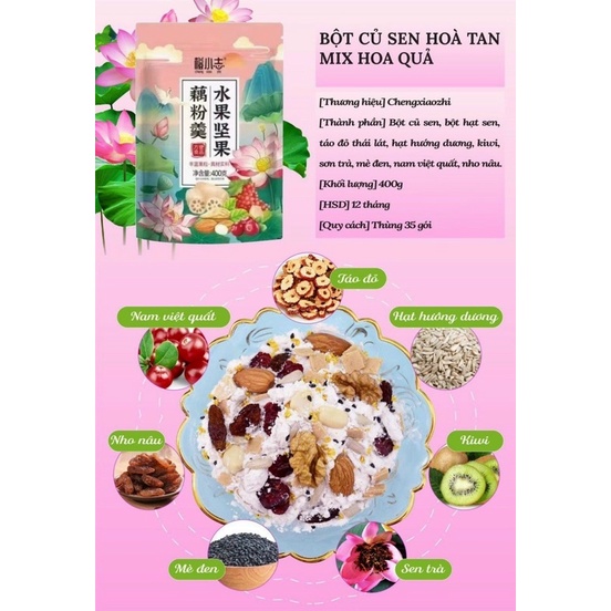 Bột củ sen mix hạt dinh dưỡng/ Bột củ sen hoà tan gói 400g
