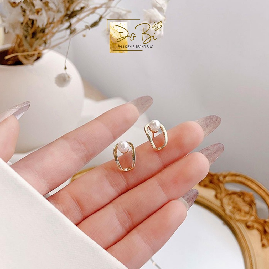 Bông tai chuôi bạc S925 mix hạt ngọc Ulike ĐôBi