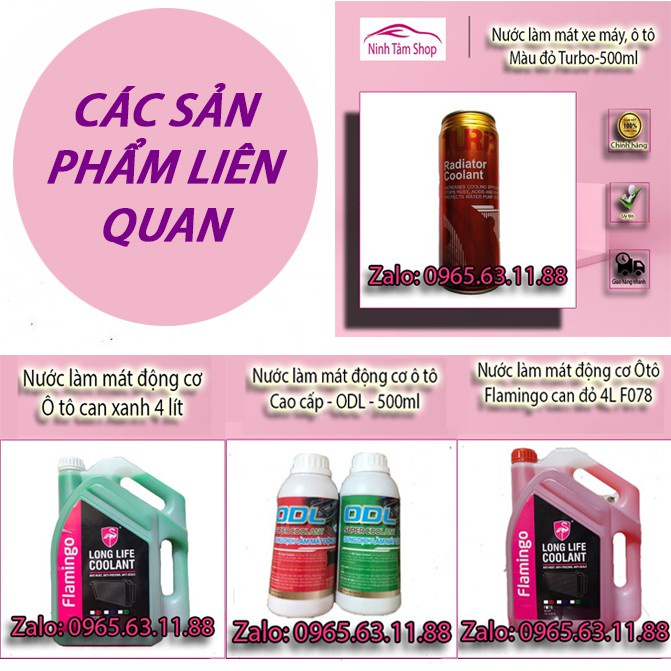 Nước làm mát động cơ ô tô Can ĐỎ cao cấp ODL 5L