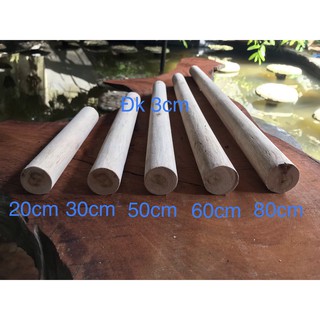 ComBo 10 Thanh gỗ tròn 3cm dài 80cm