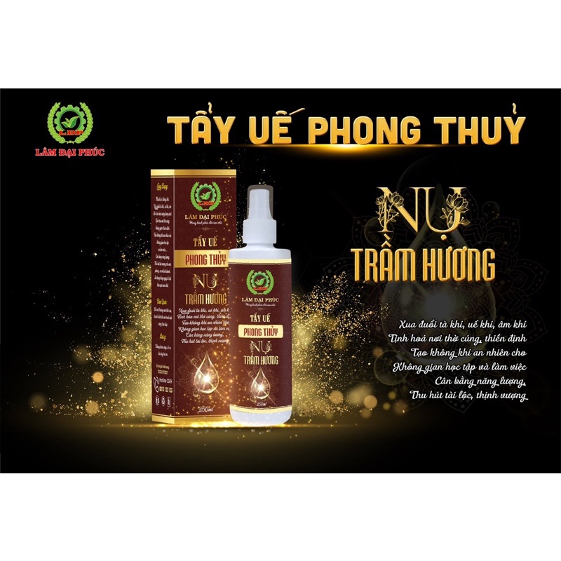 [ Mới ] Xịt tẩy uế phong thuỷ kết tinh từ nụ Trầm Hương, Quế Lâm Đại Phúc