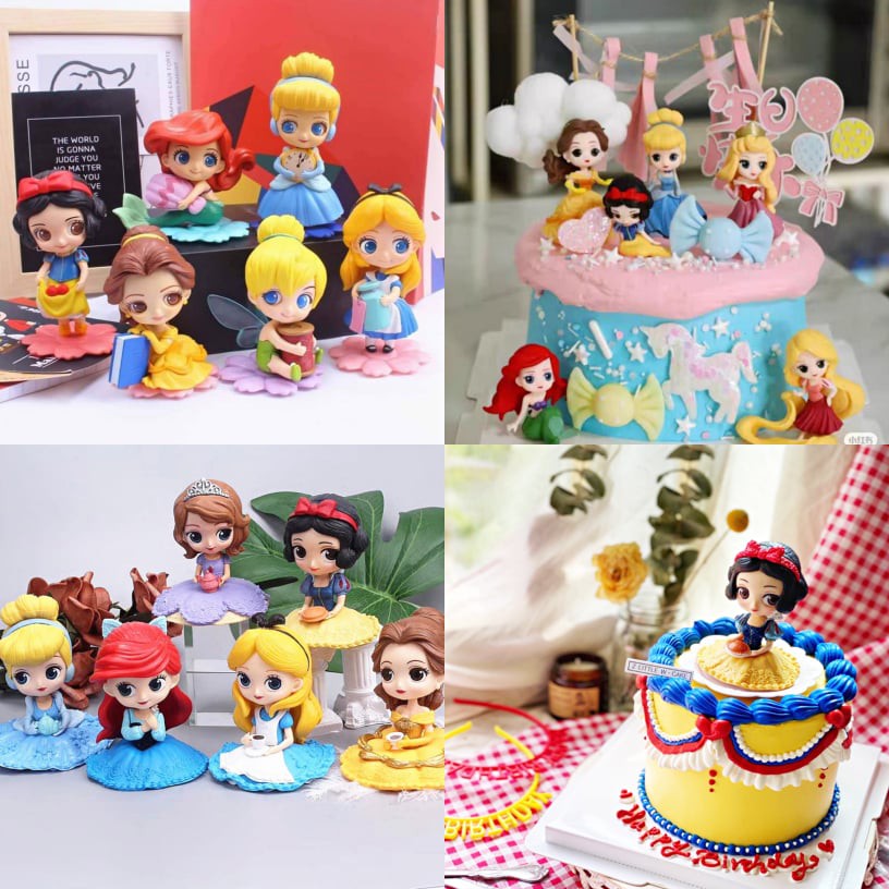 Mô hình công chúa chất liệu PVC để trang trí bánh kem