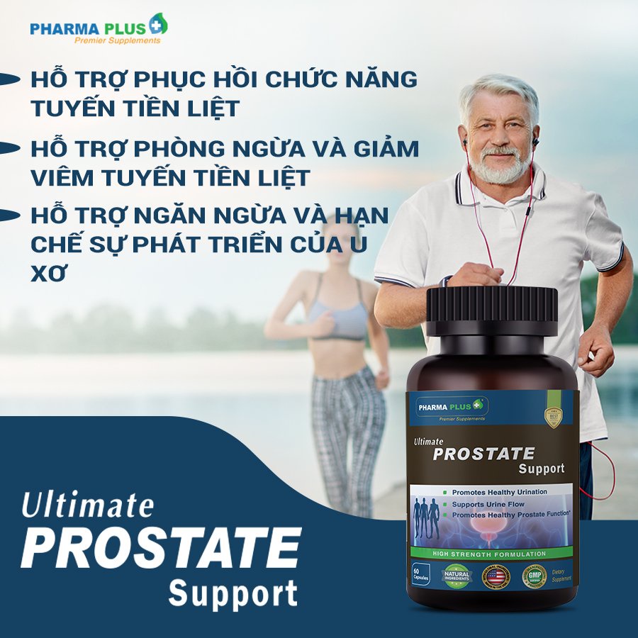 Viên Tiền Liệt Tuyến [Nhập Mỹ] |Pharma Plus Ultimate Prostate Support - Chính Hãng | Giảm Tiểu Đêm, U Xơ - Lọ 60 Viên