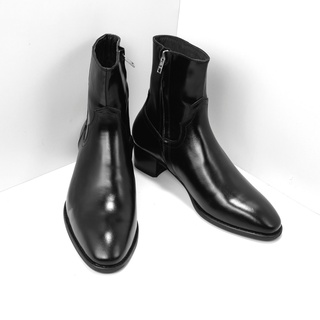 (Cao cấp) Harness Boots da bò, đế gỗ tăng chiều cao
