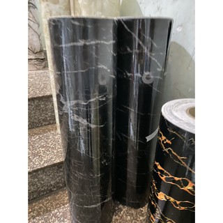 1M x 60cm PVC giấy dán tường đá hoa cương nứt - đen xám