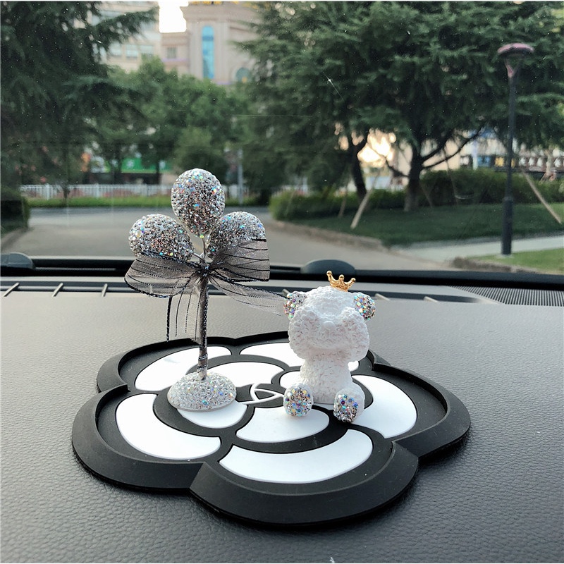 Phụ Kiện Khuếch Tán Tinh Dầu Hình Gấu Teddy Đính Đá Dễ Thương Trang Trí Xe Hơi