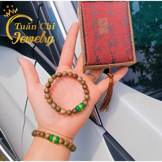 Vòng Tay Trầm Hương- Vòng Lu Thống Ngọc Xanh Cực Sang Trọng, Kèm Quà Tặng Hấp Dẫn