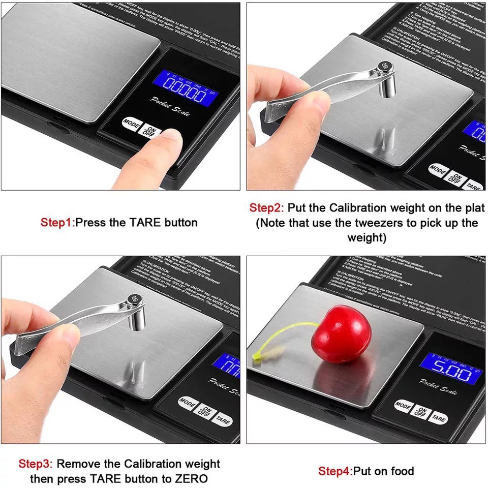 Cân Tiểu Ly 0.01g Nhỏ Gọn Bỏ Túi Chính Xác Cao Tặng Kèm Pin Tela Shop