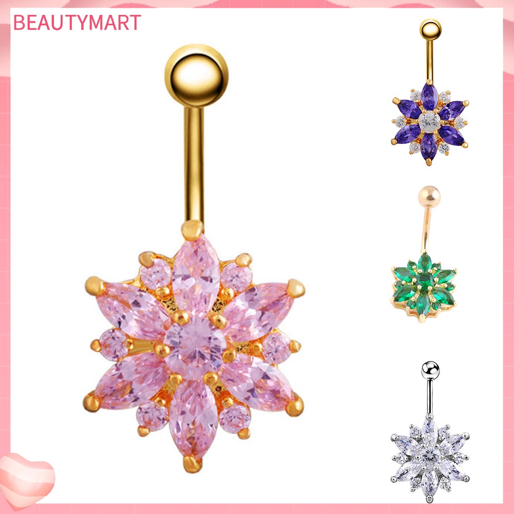 Khuyên Rốn Đính Đá Hình Hoa Sang Trọng